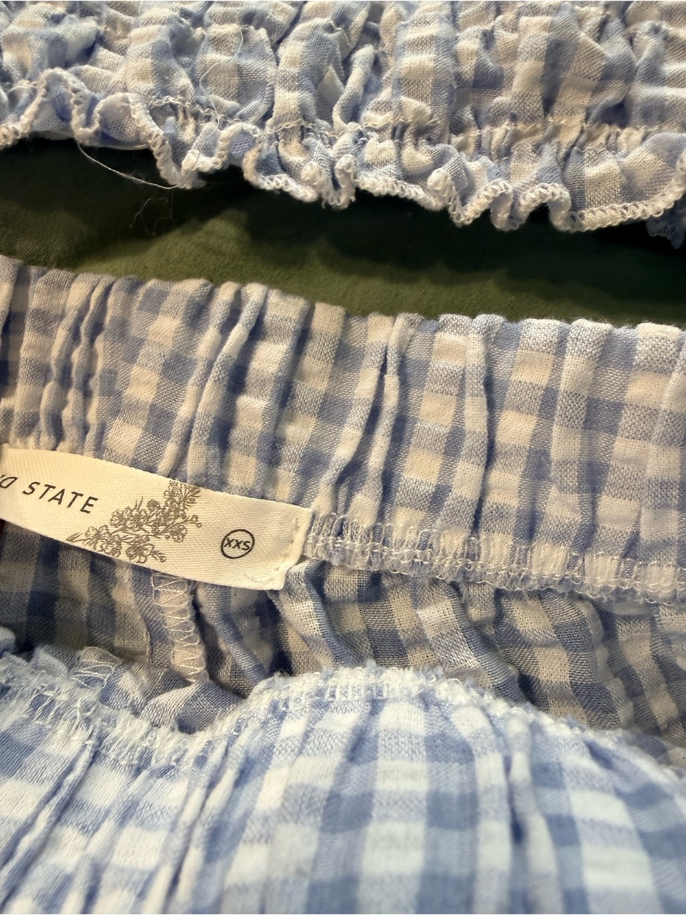 Altar'd State Light Blue and White Gingham 2 piece Short Set - Picture 5 of 6